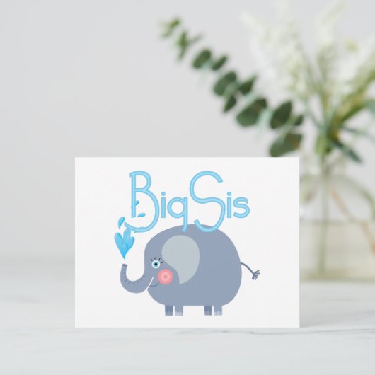 Elephant Big Sis Postkarte (Stehend Vorderseite)