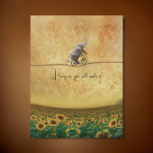 Elephant Bike Cycle TightRope Sonnenblumen | Postkarte