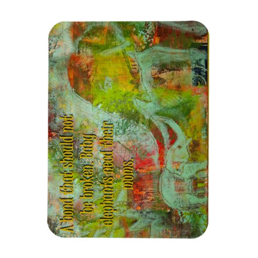 Elephant Bild Magnet mit einer Nachricht! (Vertikal)