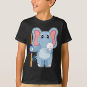 Elephant Billiard Queue T-Shirt (Vorderseite)