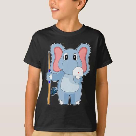 Elephant Billiard Queue T-Shirt (Vorderseite)
