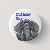 Elephant Birthday Boy Button (Vorderseite)