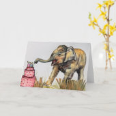 Elephant Birthday Card Karte (Gelbe Blume)