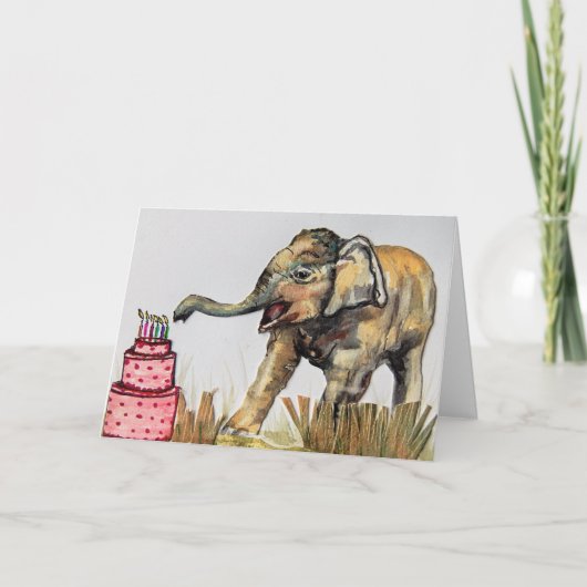 Elephant Birthday Card Karte (Vorderseite)