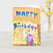Elephant Birthday Card Karte (Gelbe Blume)