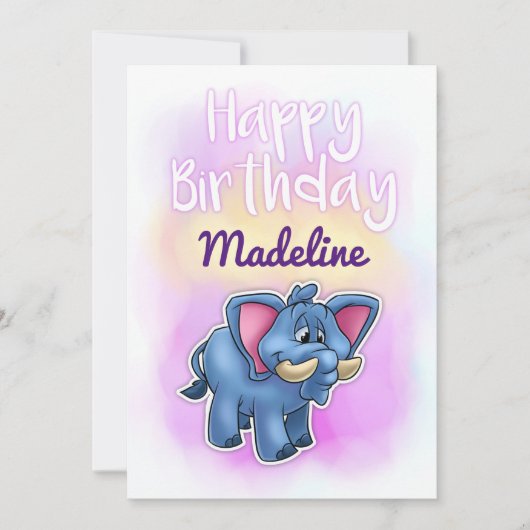 Elephant Birthday Card Karte (Vorderseite)