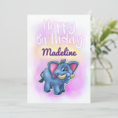 Elephant Birthday Card Karte (Stehend Vorderseite)
