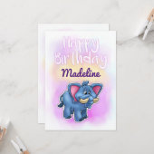 Elephant Birthday Card Karte (Vorderseite/Rückseite Beispiel)