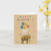 Elephant Birthday Card mit Balloons Karte (Gelbe Blume)