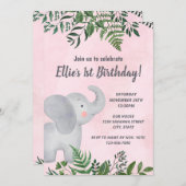 Elephant Birthday Einladung (Vorne/Hinten)