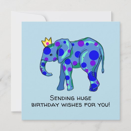 Elephant Birthday Flat Card (Vorderseite)