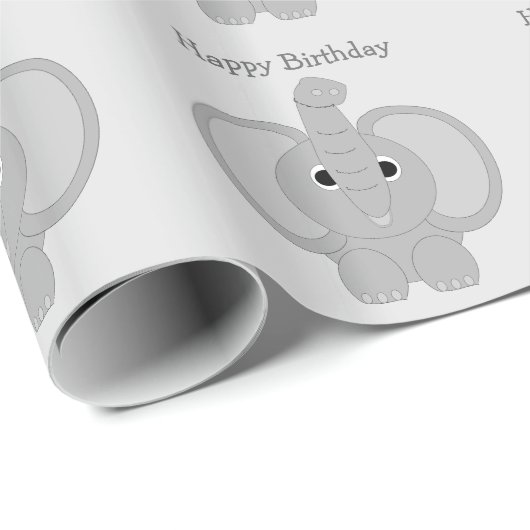 Elephant Birthday Geschenkpapier (Rolleneckpunkt)