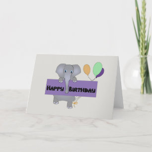 Elephant Birthday Grueting Karte
