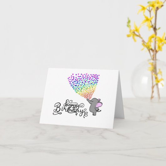 Elephant Birthday Karte (Gelbe Blume)