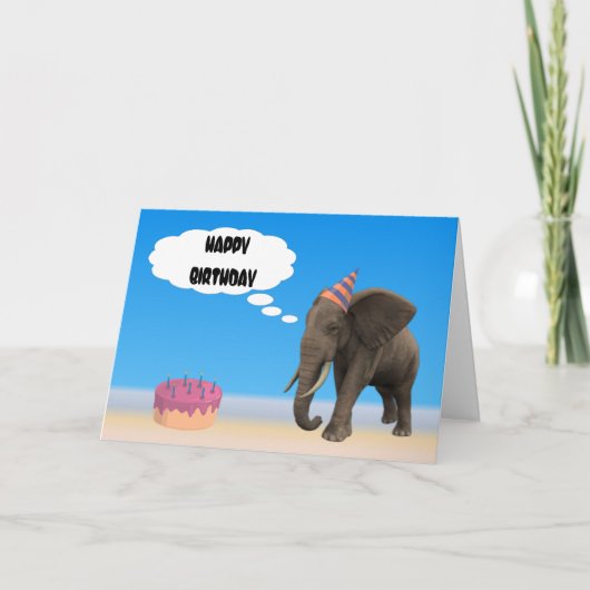 Elephant Birthday Karte (Vorderseite)