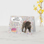 Elephant Birthday Karte (Gelbe Blume)
