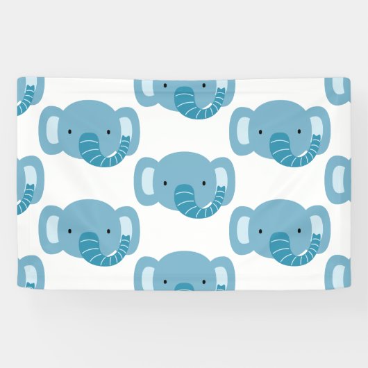 Elephant Birthday Kids Art Banner (Horizontal)