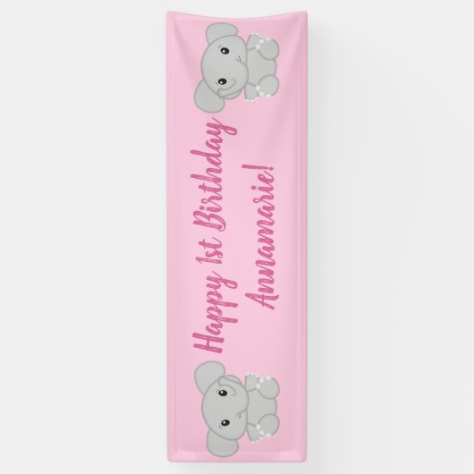 Elephant Birthday Party Banner (Vertikal)