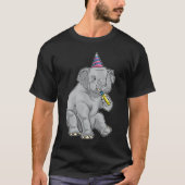 Elephant Birthday Party horn T-Shirt (Vorderseite)