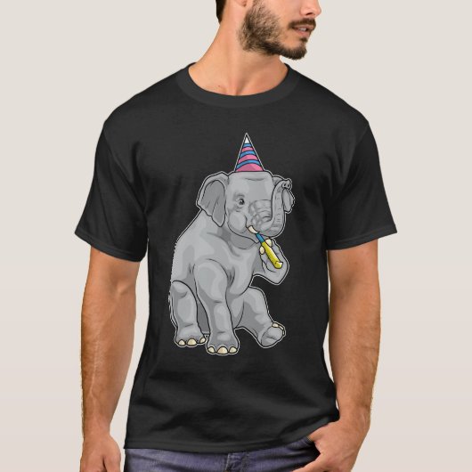 Elephant Birthday Party horn T-Shirt (Vorderseite)