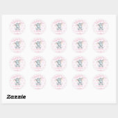 Elephant Birthday Vielen Dank Stickers Labels Pink (Blatt)