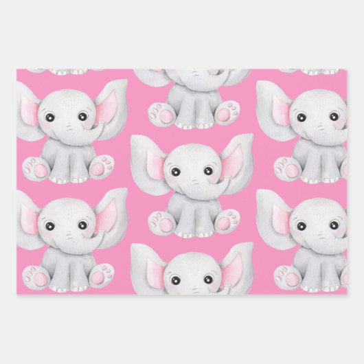 Elephant Birthday Wrapping Paper Sheets Geschenkpapier Set (Vorderseite 2)