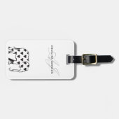 Elephant Black and White Monogram Gepäckanhänger (Vorderseite horizontal)