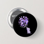 Elephant bläst Lila Löwen Überdosierung Awarene Button (Vorne & Hinten)