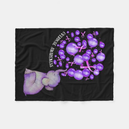 Elephant bläst Lila Löwen Überdosierung Awarene Fleecedecke (Vorderseite (Horizontal))