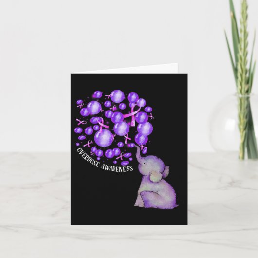 Elephant bläst Lila Löwen Überdosierung Awarene Karte (Vorderseite)