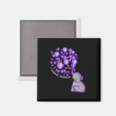 Elephant bläst Lila Löwen Überdosierung Awarene Magnet (Vorderseite/Rückseite)