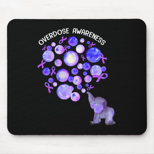 Elephant bläst Lila Löwen Überdosierung Awarene Mousepad (Vorne)
