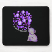 Elephant bläst Lila Löwen Überdosierung Awarene Mousepad (Vorne)