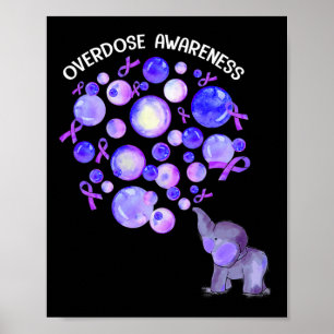 Elephant bläst Lila Löwen Überdosierung Awarene Poster