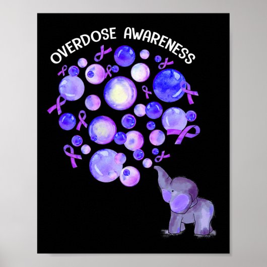 Elephant bläst Lila Löwen Überdosierung Awarene Poster (Vorne)