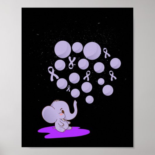 Elephant bläst Lila Löwen Überdosierung Awarene Poster (Vorne)
