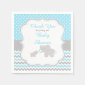 Elephant Blue and Gray Baby Shower Party Serviette (Vorderseite)