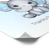 Elephant Blue Balloon Baby Dusche Leckereien Poste Poster (Ecke)