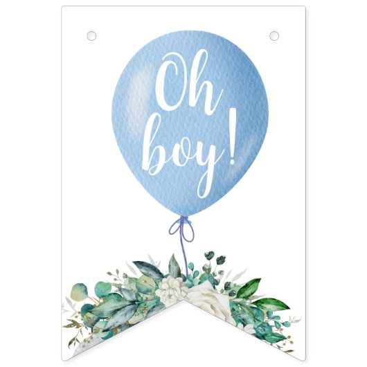 Elephant Blue Balloon Its A Boy Bunting Flags Wimpelkette (Zweite Fahne)