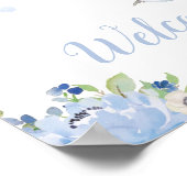 Elephant Blue Boy Baby Dusche Dumbprints Tree Poster (Ecke)