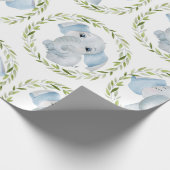 Elephant Blue Boy Baby Shower Geschenkpapier (Ecke)