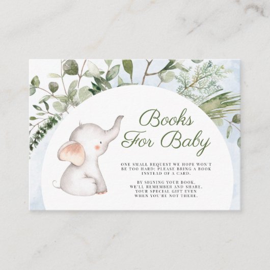 Elephant Blue Boy Green Books for Baby Begleitkarte (Vorderseite)