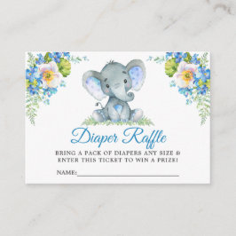 Elephant Blue Floral Baby Duwer Windelwanne Begleitkarte