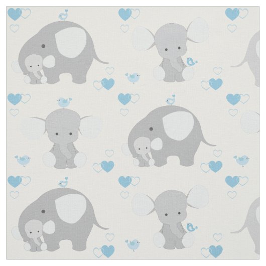 Elephant Blue Gray Safari Animals Kinderzimmer Bab Stoff (Muster)