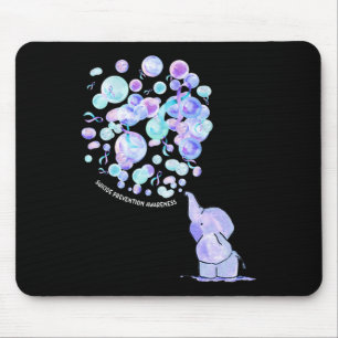Elephant Blue Lila Lloons Suicide Prevention Awa Mousepad