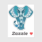 Elephant Blue Mandala Animal Sticker (Blatt)
