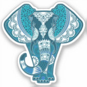 Elephant Blue Mandala Animal Sticker (Vorderseite)