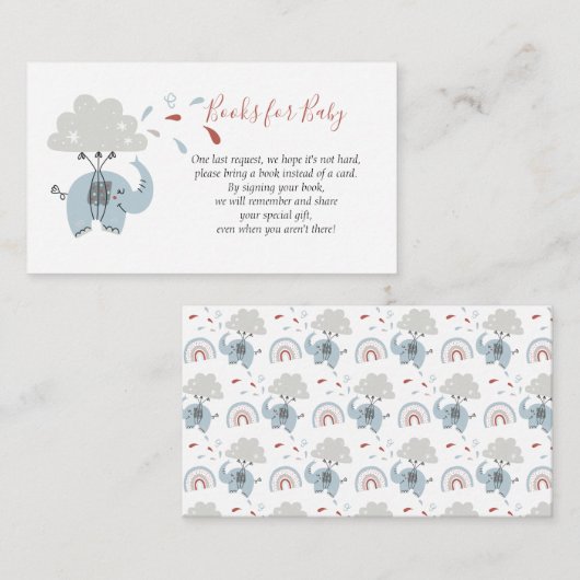 Elephant Blue Niedlich Boy's Books for Baby Begleitkarte (Vorne/Hinten)