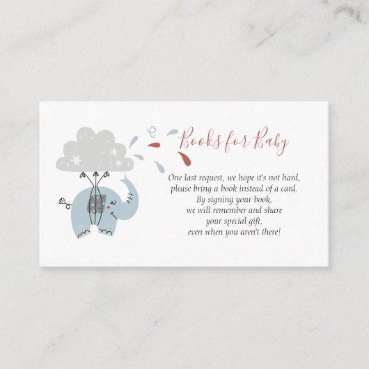 Elephant Blue Niedlich Boy's Books for Baby Begleitkarte (Vorderseite)