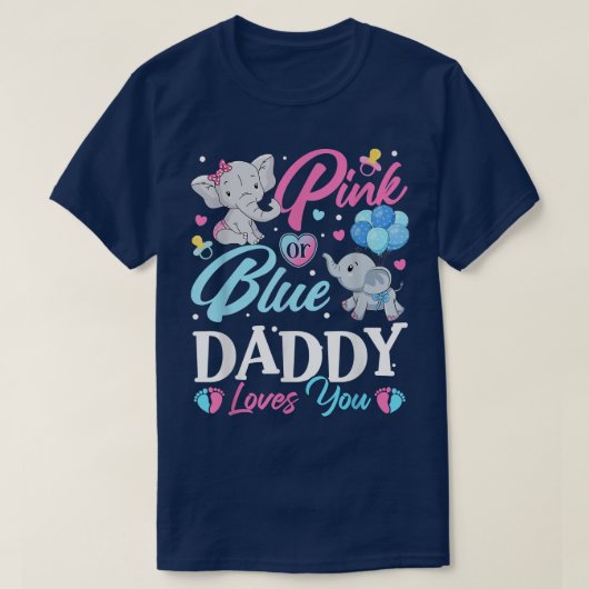 Elephant Blue Pink Daddy Lieben You Pregnancy Reve T-Shirt (Design vorne)
